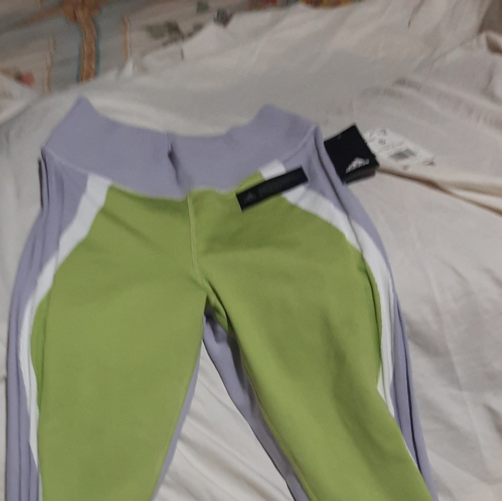 Adidas Green and Purple Leggings New With Tags